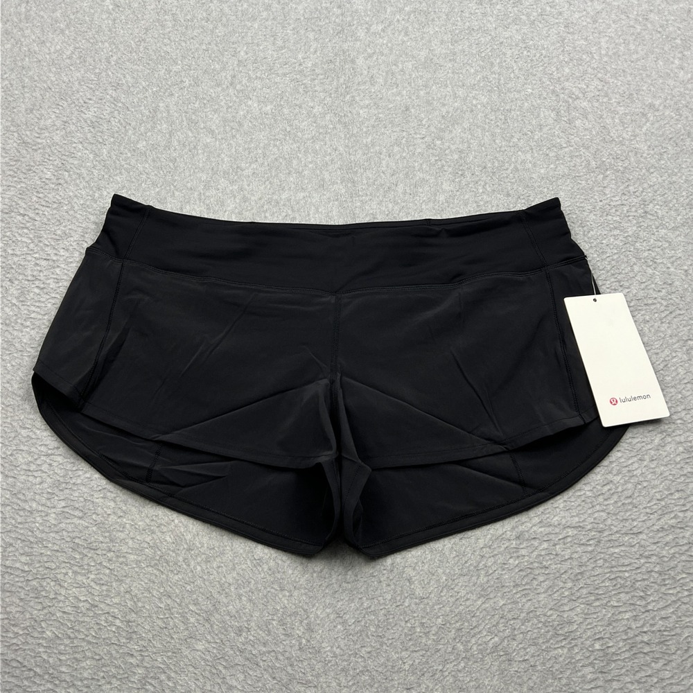 NEW Lululemon Speed Up Low Rise Shorts Women's 12 Black Lined 2.5" Swift W7AO6R